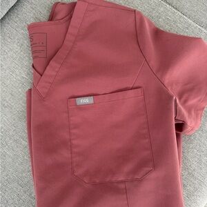 Figs Mauve 1-pocket scrub top